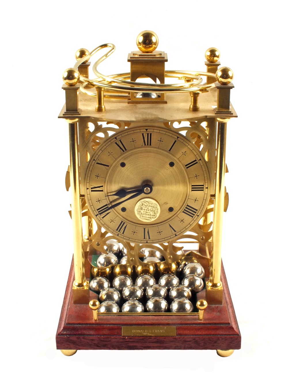 A Harding & Bazeley gravity driven ball bearing clock