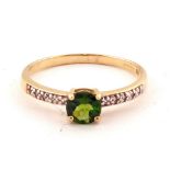 A 9ct Gold Russian Diopside ring,