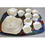 A Shelley white glazed tea set, Reg No.