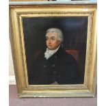 A 19th Century gilt frame oil on canvas, half length portrait of a gentleman,