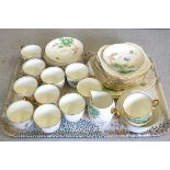 A Shelley and Green floral tea set