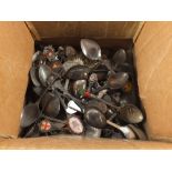 A box of Silver plated souvenir spoons