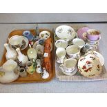 Various tea wares and other china (two trays)