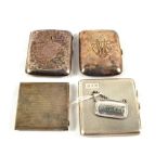 Three Silver cigarette cases,