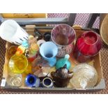 Various items of art and other coloured glass etc