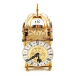 A modern Brass 20th Century eight day lantern clock
