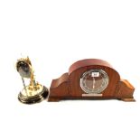 A Walnut Westminster chime mantel clock and a dome clock