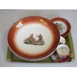 A pair of Czech porcelain wall plates and other china