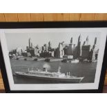A Titanic print and three others of liners