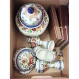 A box of various Delft china