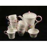 A Shelley floral coffee set, Reg No.