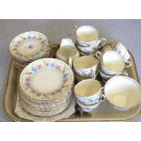 A Tuscan floral tea set