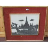 A Thai dragon boat picture and a still life print