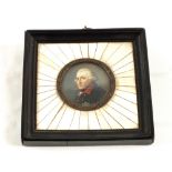 A circular miniature of head and shoulders of a gentleman in Ivory frame