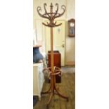 A bentwood hat stand