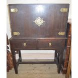 An Oak Brass mounted chest on stand