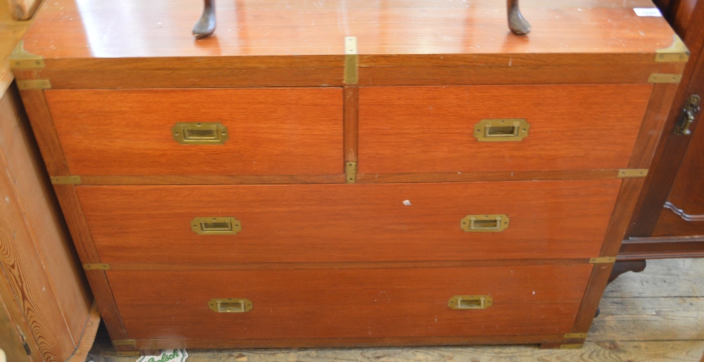 A Mahogany Brass bound chest of four drawers