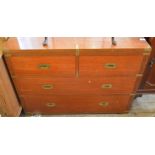 A Mahogany Brass bound chest of four drawers