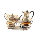 A Silver four piece tea set,