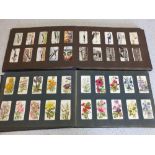 Ten sets and other cigarette cards in two old time albums