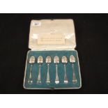 A cased set of six reproduction George III teaspoons,