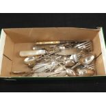 Various items of Victorian and other Silver and Silver plated cutlery