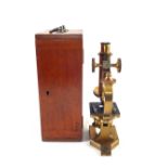 A microscope in fitted case by R & J Beck Ltd,