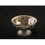 A Dutch Silver bowl with embossed floral and crown designs and gilt interior mark A.N.