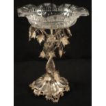 A 19th Century Henry Wilkinson Silver plated centre piece of grape and leaf form,