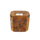 A Poker work tea caddy