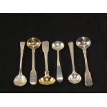 Six Georgian silver mustard spoons