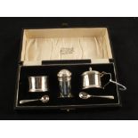 A cased Silver cruet,