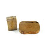 A Brass snuff box and a Dunhill lighter