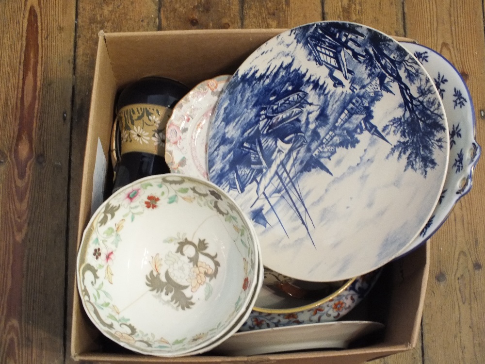 A Mintons tureen and Victorian and other china (some as found)