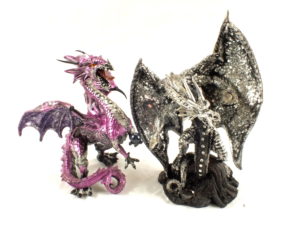 Boxed silver and purple dragons - Image 2 of 2