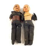 A pair of reliable toys Canada Charlie McCarthy dolls with drawstring tongues