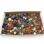 A box of various marbles