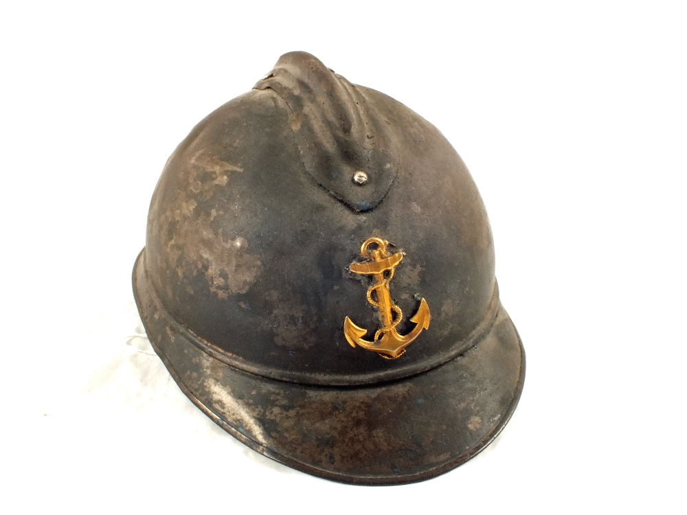 A WWII era 'Adrian' French helmet