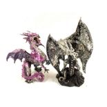 Boxed silver and purple dragons