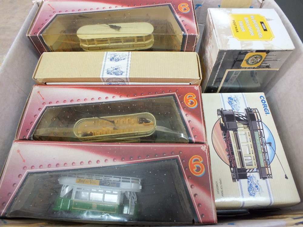 Boxed Corgi tramlines and other buses