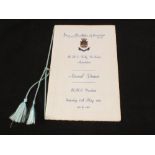 An annual dinner menu for H.M.S.