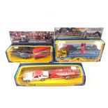 Three window boxed Corgi models, No.11 The London Set, No.38 The Power Boat Team and No.