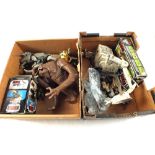 Two boxes of Star Wars figures and equipment