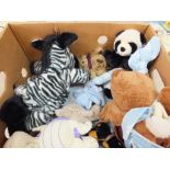 A box of soft toys