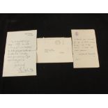 Winston Churchill signed letter of thanks on House of Commons stationery,