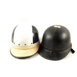 Two vintage Pudding Basin crash helmets