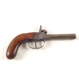 A 19th Century Belgium percussion box lock pistol