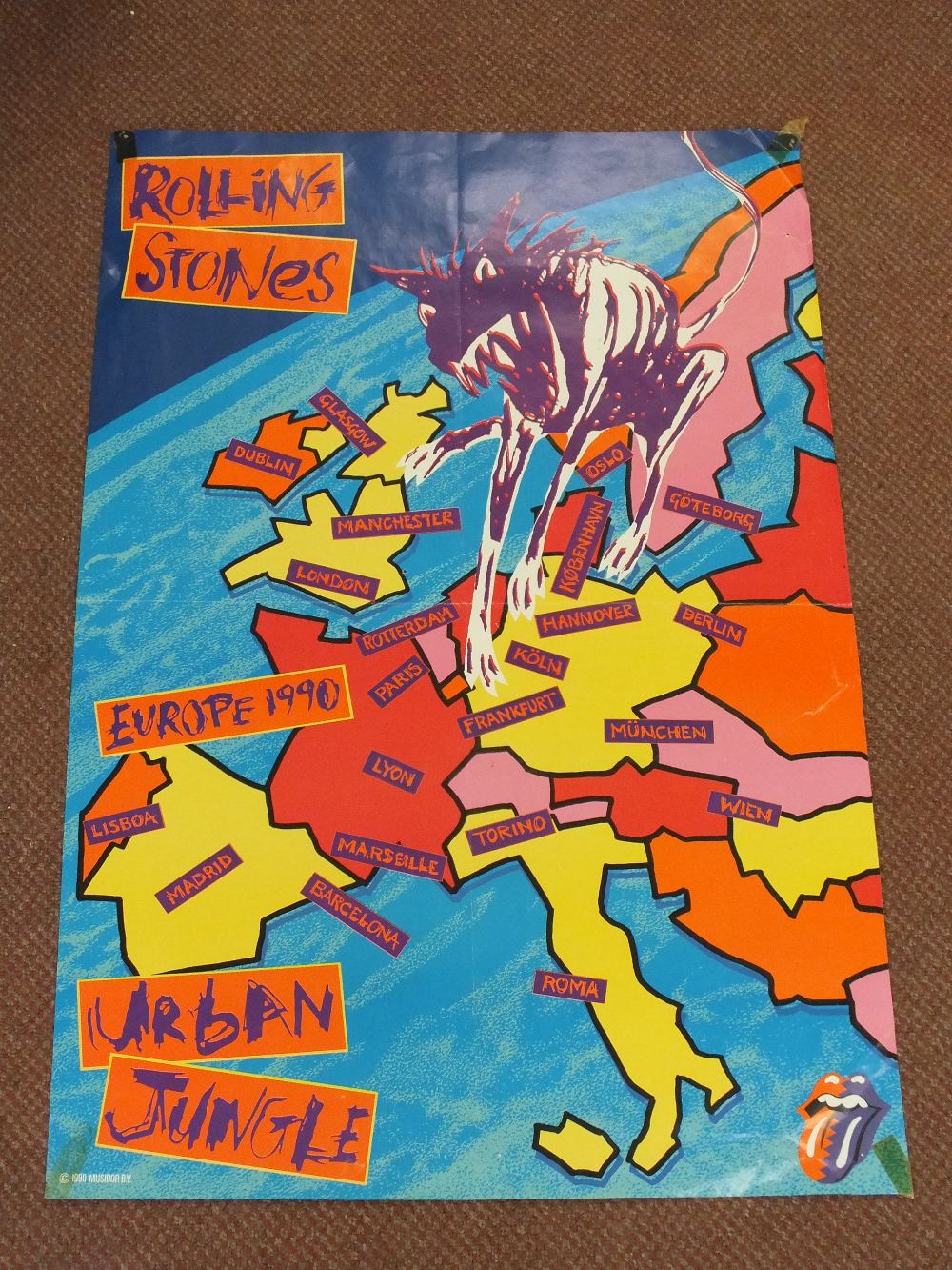 Rolling Stones Poster 1990 Europe Urban Jungle Tour

20" x 35"

Note: Sellotape stains on each