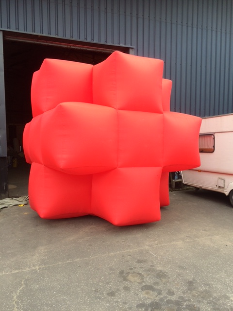 Cubed Red Cross Box

12' tall,