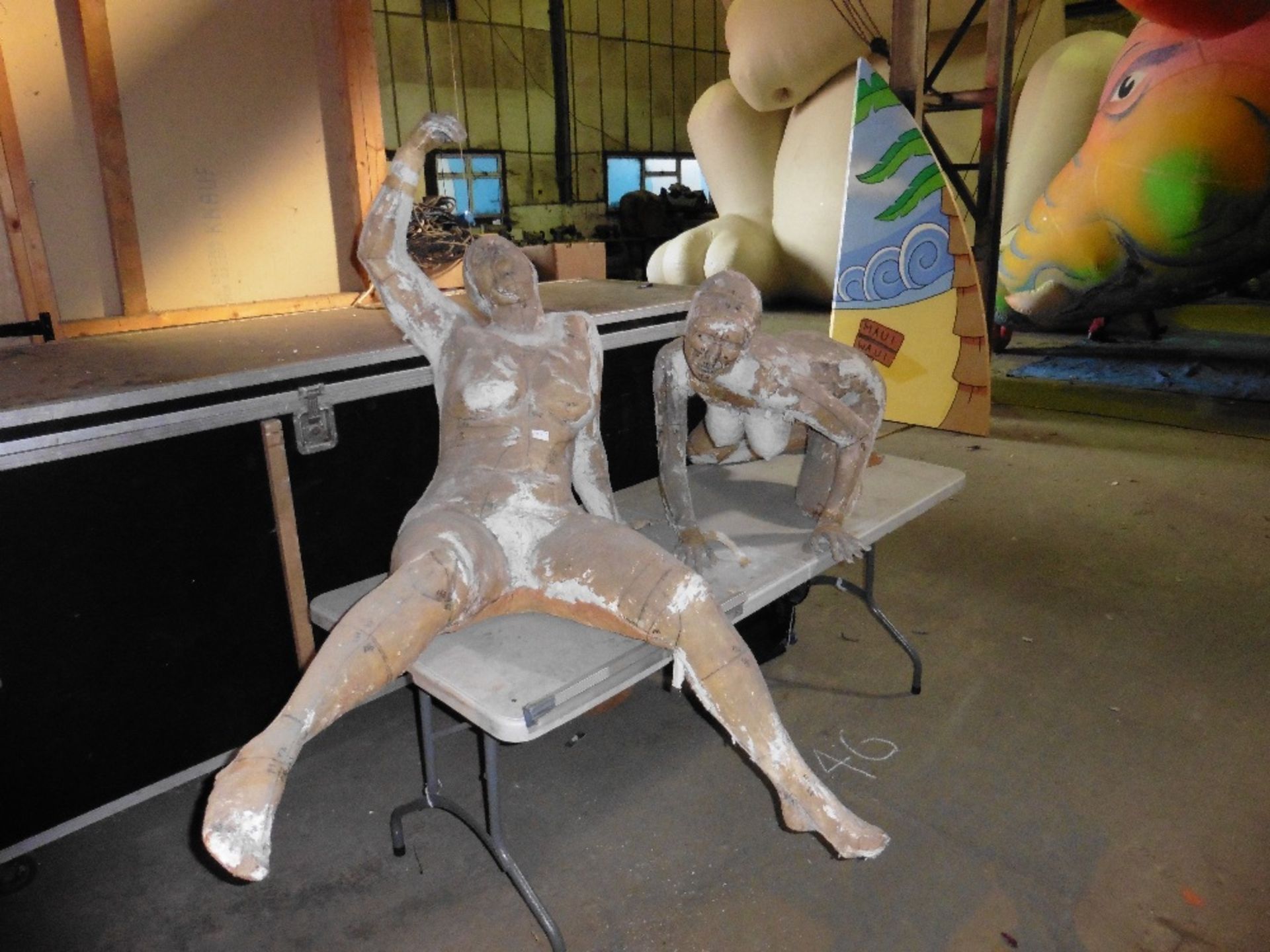 Two lifesize polystyrene and fibreglass bodycasts 

From which the inflatables in the Rolling - Image 2 of 5